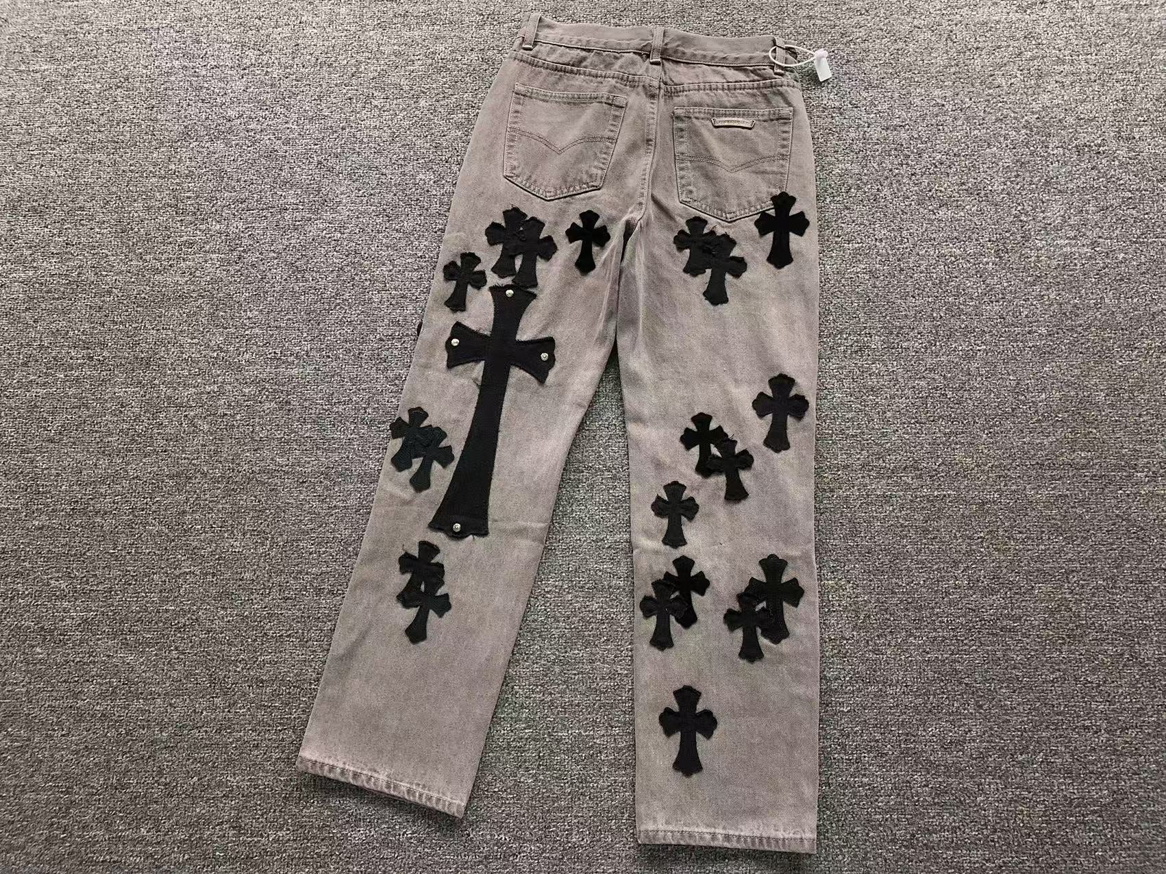 Black Cross Patch Grey Denim Jeans™