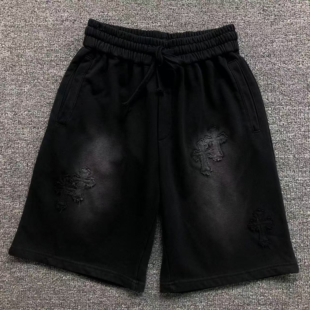 Faded Fabric Black Sweatshorts™