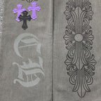 Purple & Black Cross Patch Mixed Graphic Grey Denim Jeans™