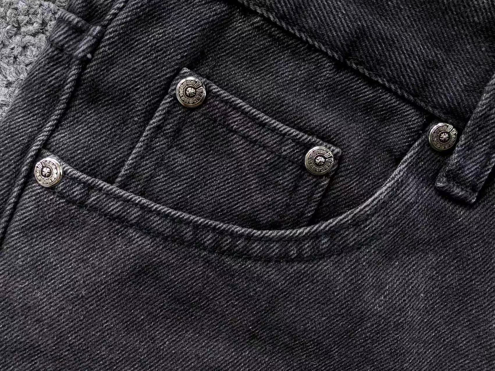 Mixed Blue Cross Patch Dark Grey Denim Jeans™