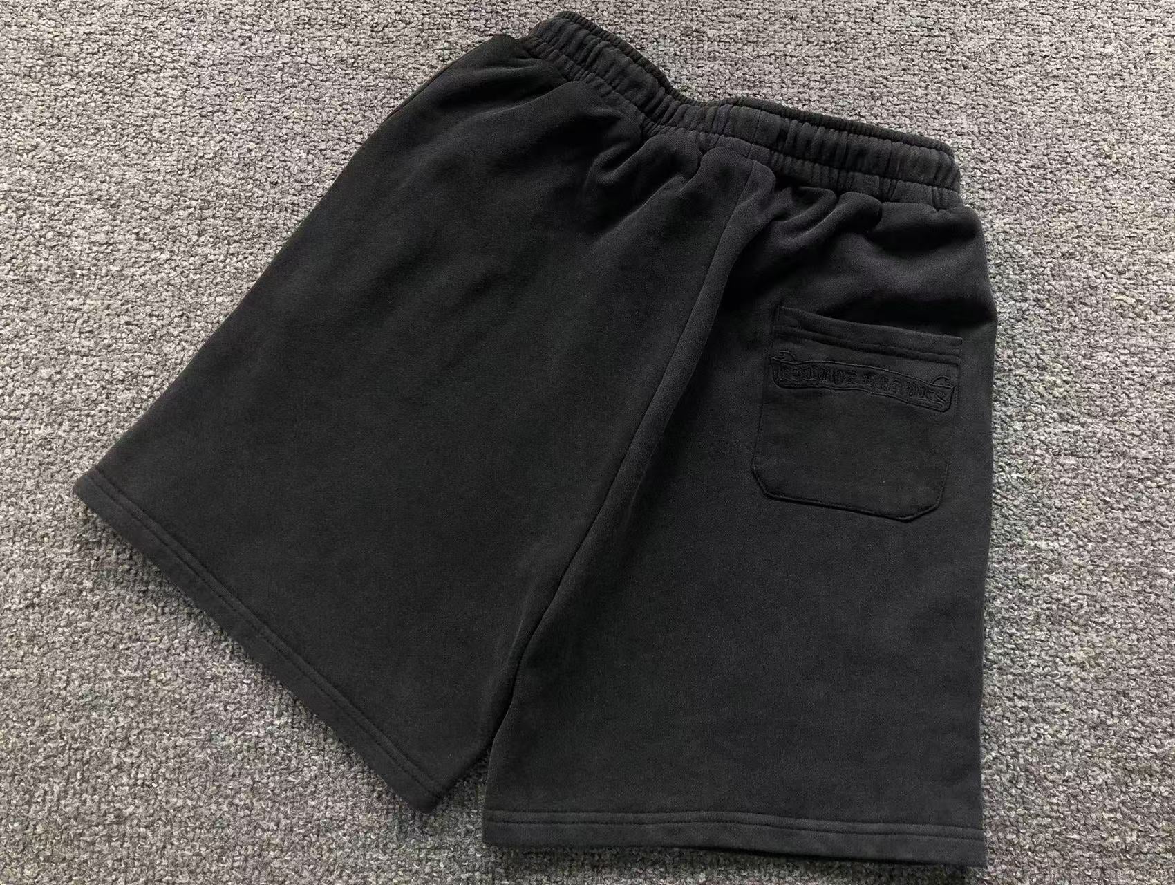 Torn Fabric Metallic Crosses Black Sweatshorts™