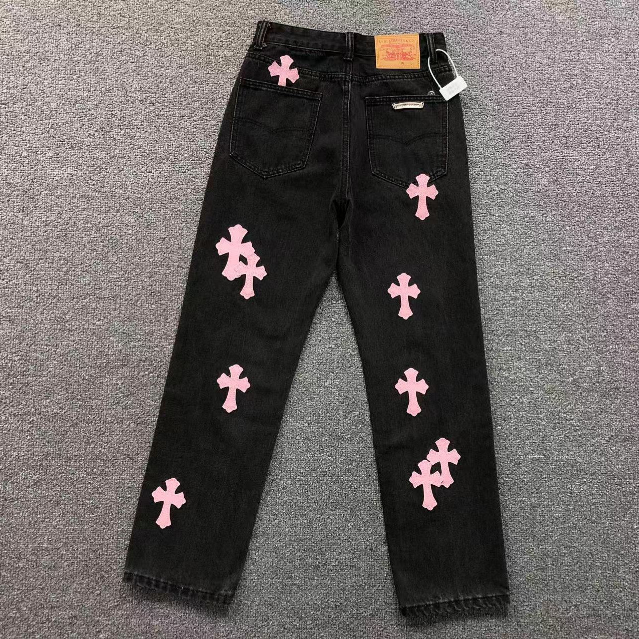 Pink Cross Patch Black Denim Jeans™