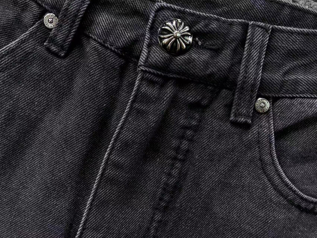 Mixed Blue Cross Patch Dark Grey Denim Jeans™