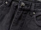 Mixed Blue Cross Patch Dark Grey Denim Jeans™