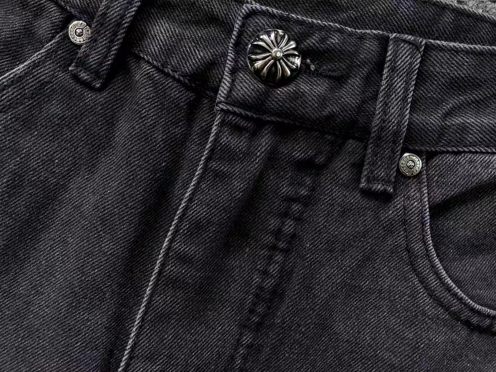 Mixed Blue Cross Patch Dark Grey Denim Jeans™