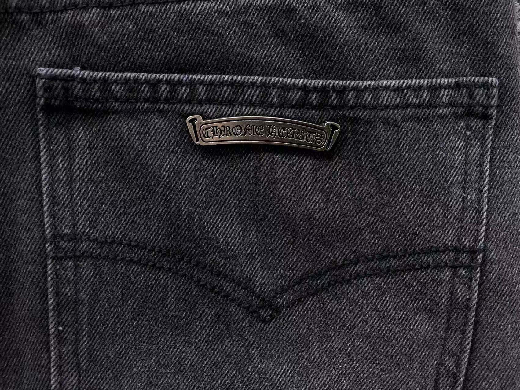 Mixed Blue Cross Patch Dark Grey Denim Jeans™