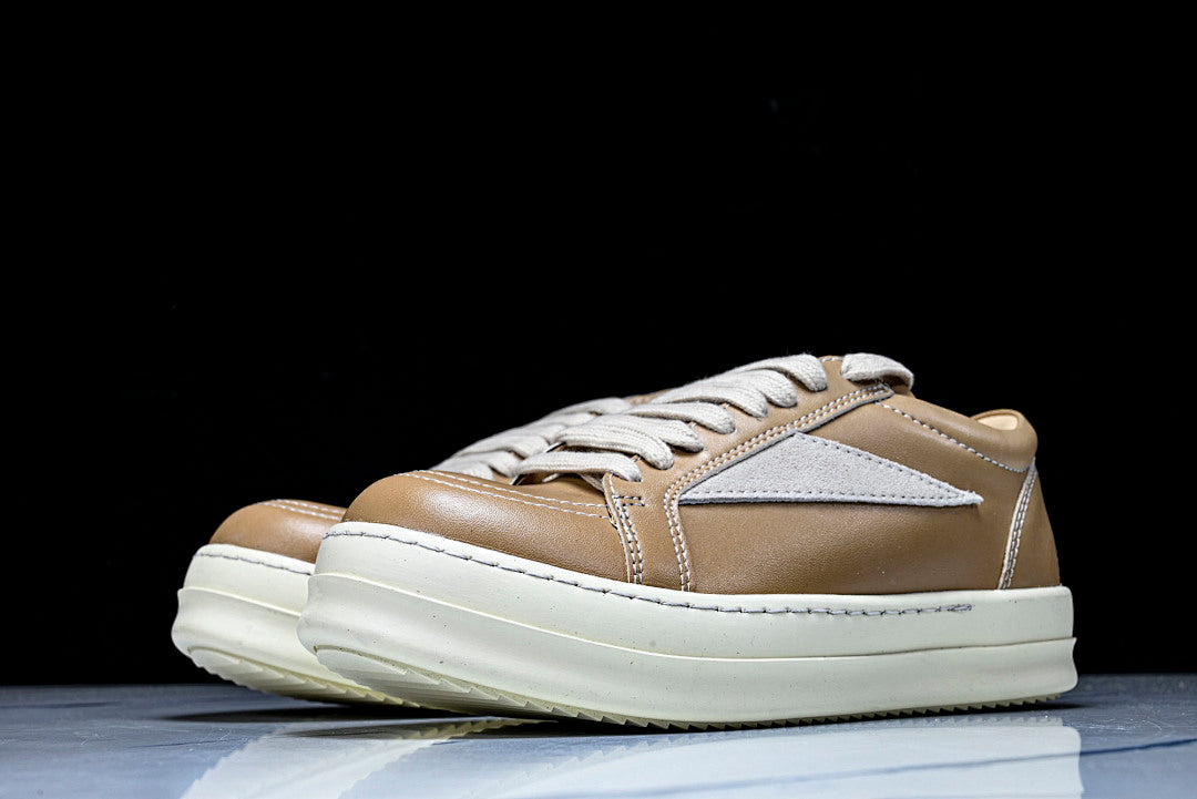 Vintage Low "Caramel Milk" Leather Sneakers