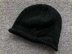 Metallic & Leather Cross Black Beanie™