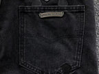 White Cross Patch Black Denim Jeans™