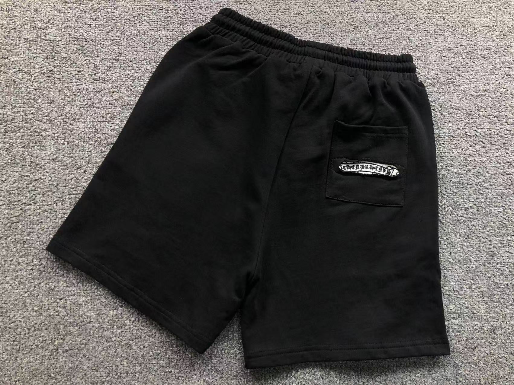 Torn Fabric Cross Black Sweatshorts™