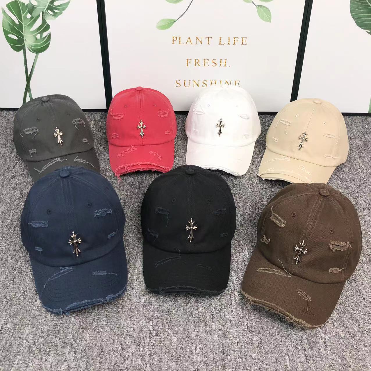 Metallic Cross Torn Fabric Baseball Cap™