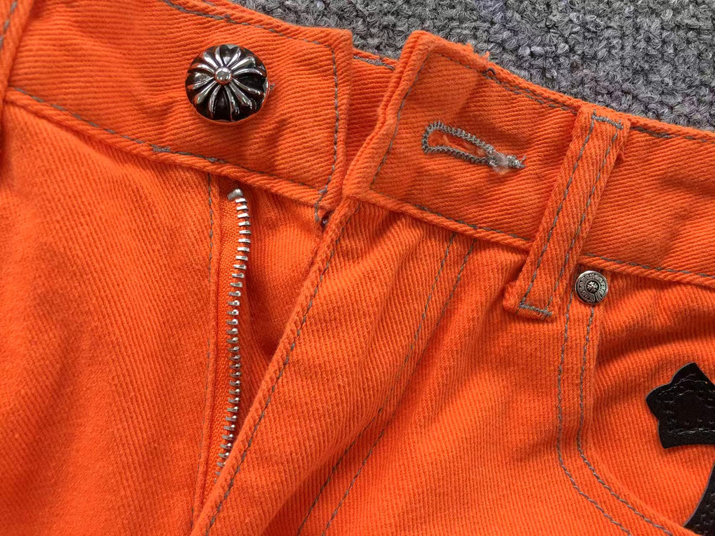 Black Cross Patch Orange Denim Jeans™