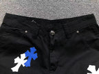 White & Blue Cross Patch Black Carpenter Pants™