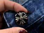 Brown Black & White Cross Patch Blue Denim Jeans™