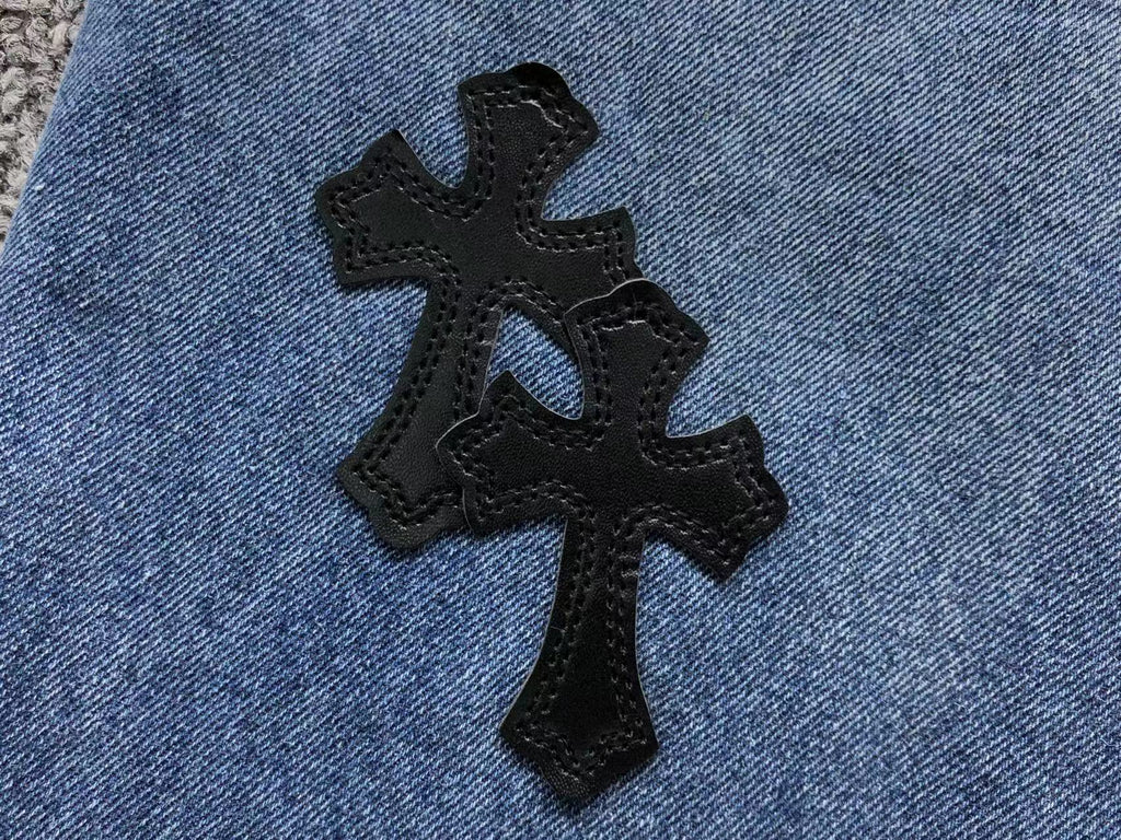 Black Cross Patch Denim Jeans™