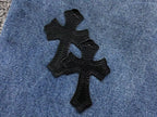 Black Cross Patch Denim Jeans™