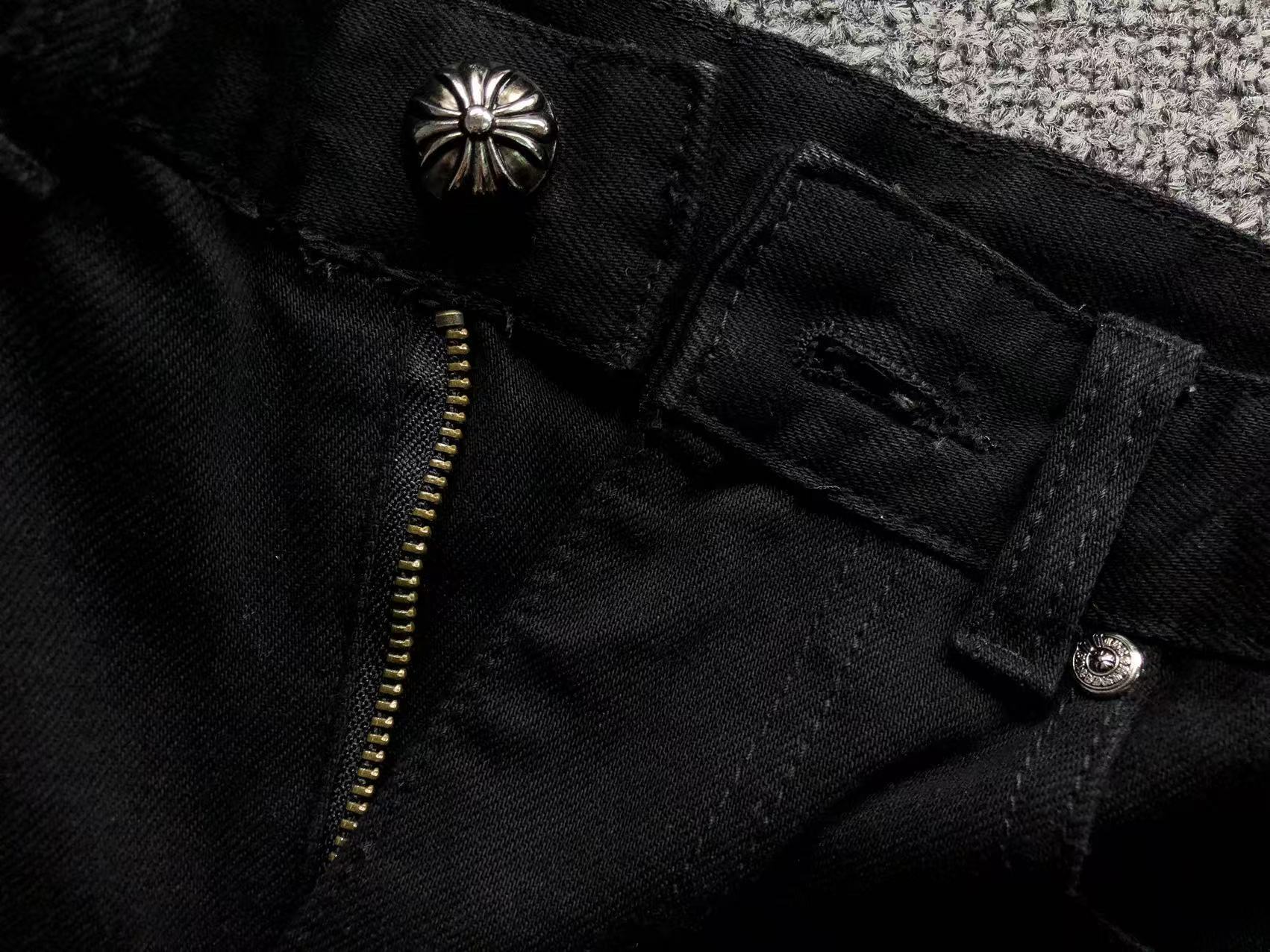 Yellow Cross Patch Black Denim Jeans™