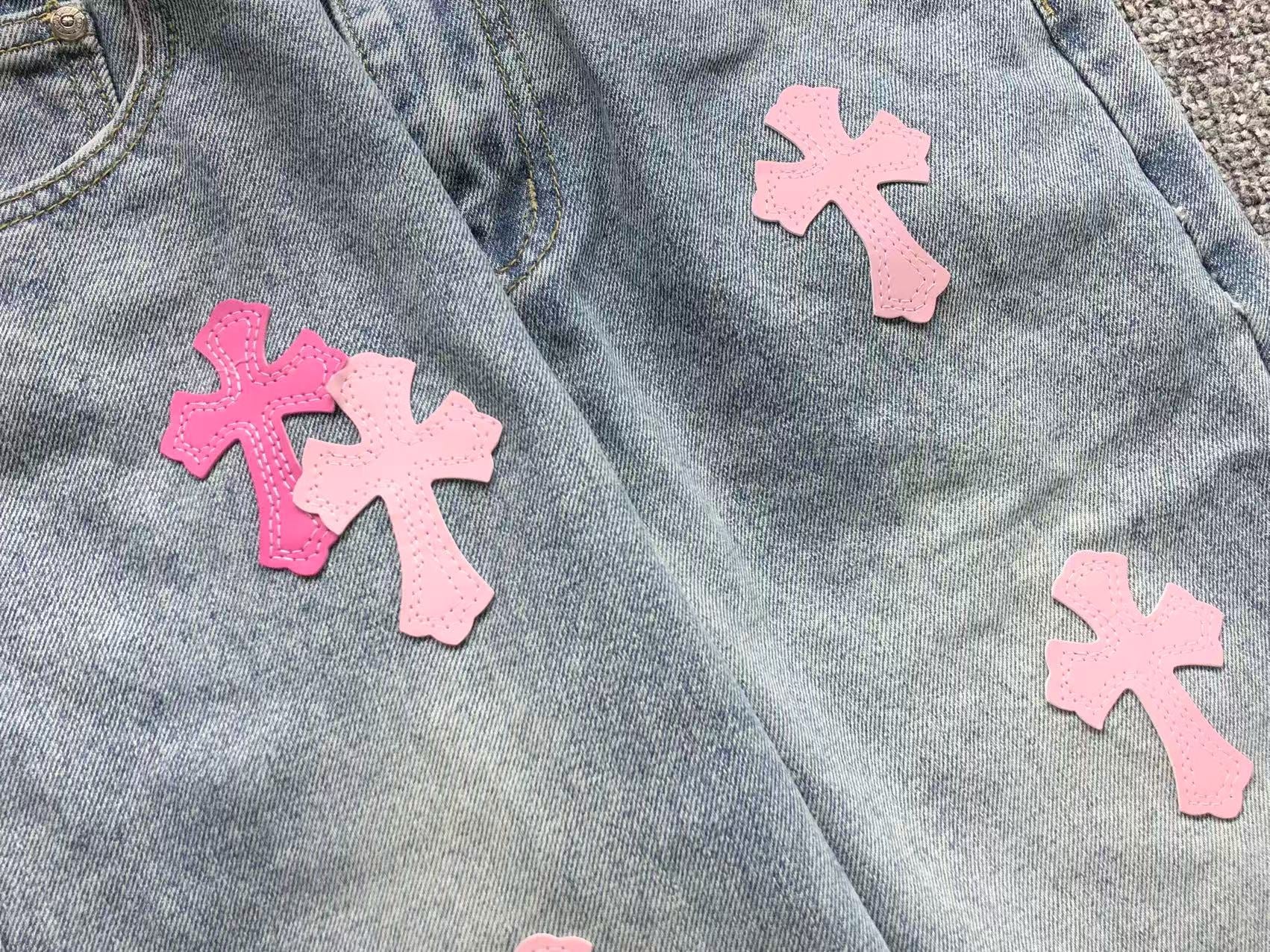 Pink Cross Patch Light Denim Jeans™