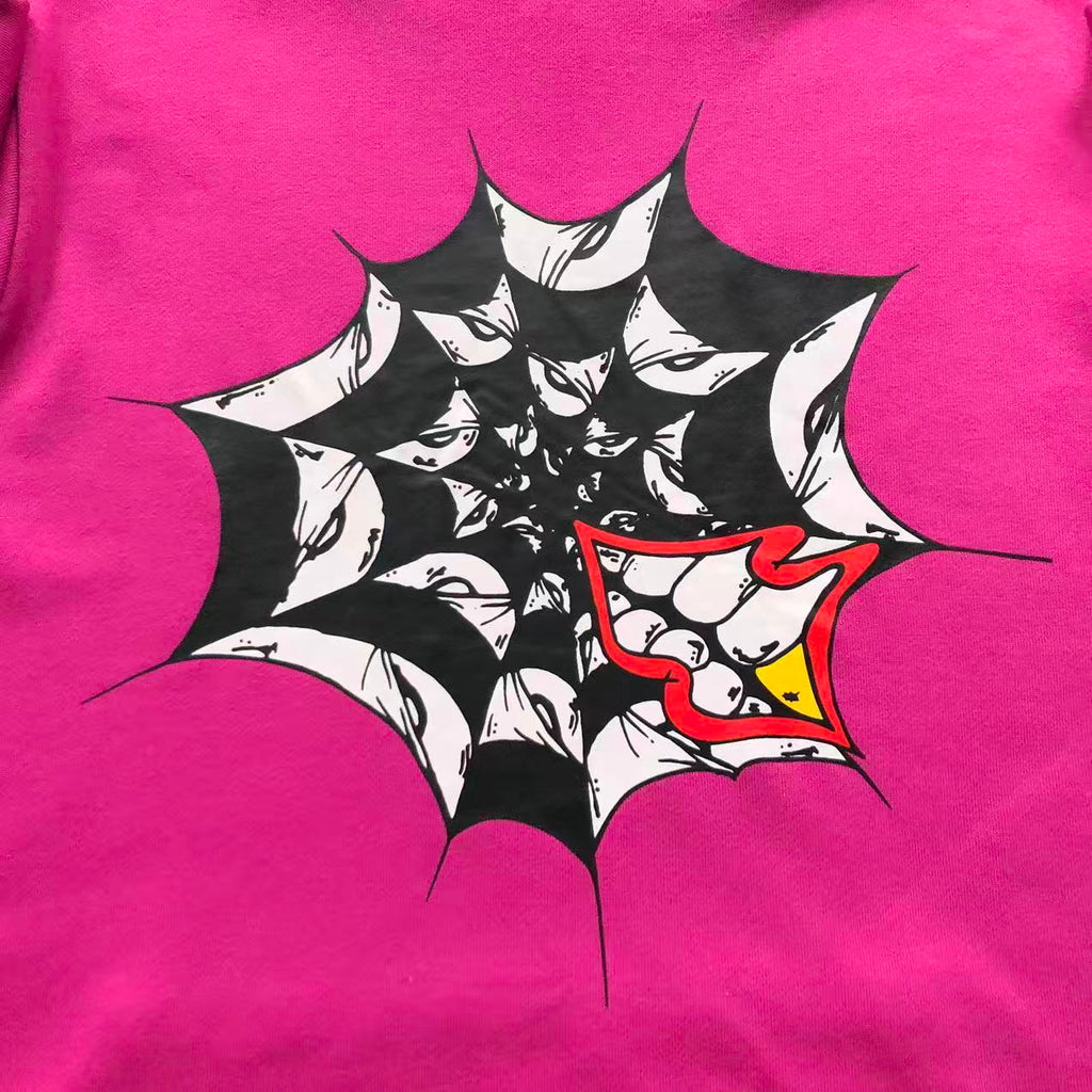 Spider Web Graphic Pink Hoodie™
