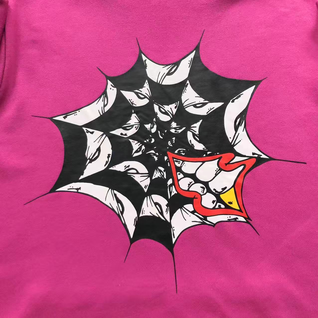Spider Web Graphic Pink Hoodie™