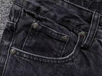 Purple & Black Cross Patch Mixed Graphic Black Denim Jeans™