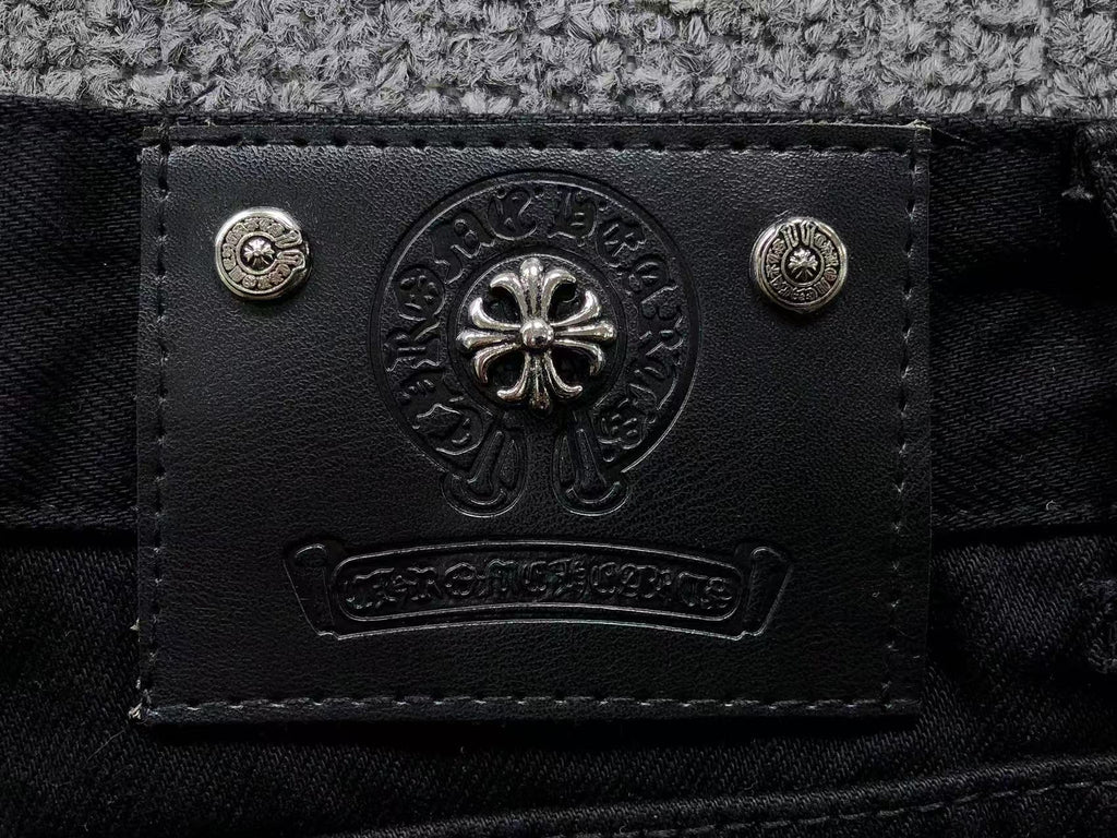 Blue & Light Blue Cross Patch Black Denim Jeans™