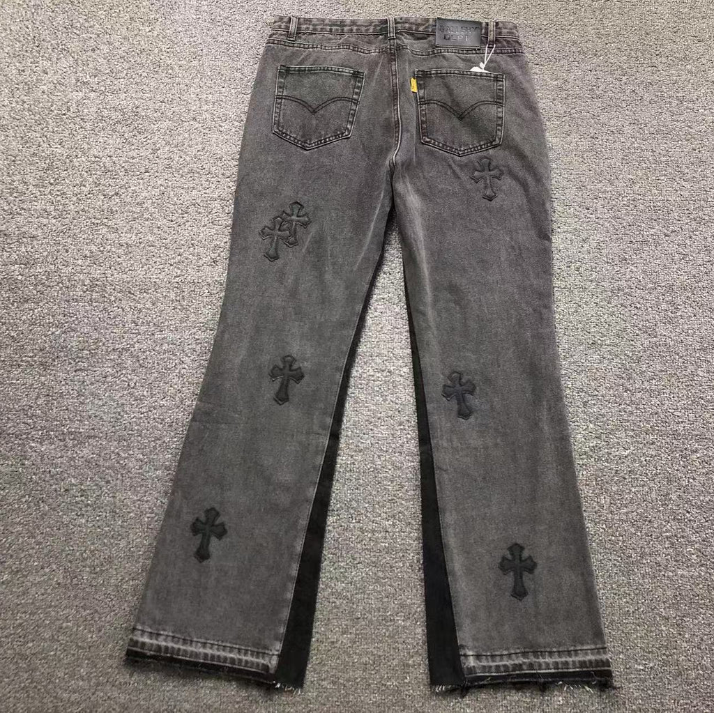 Black Cross Patch Two-Tone Grey Jeans™