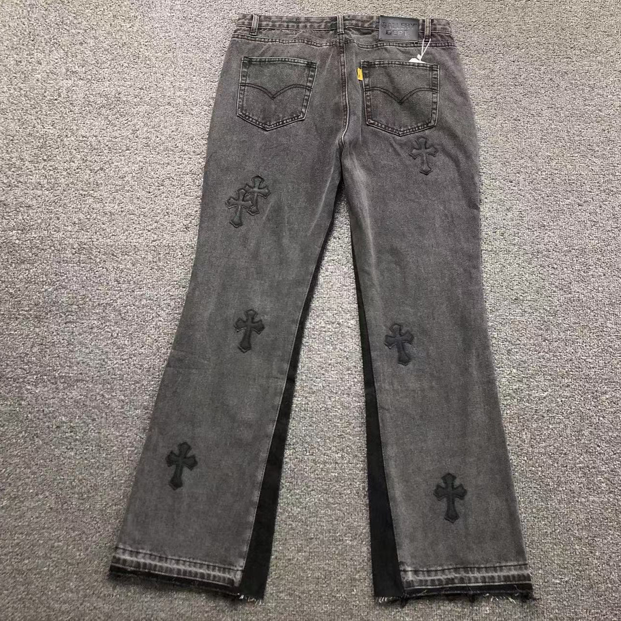 Black Cross Patch Two-Tone Grey Jeans™