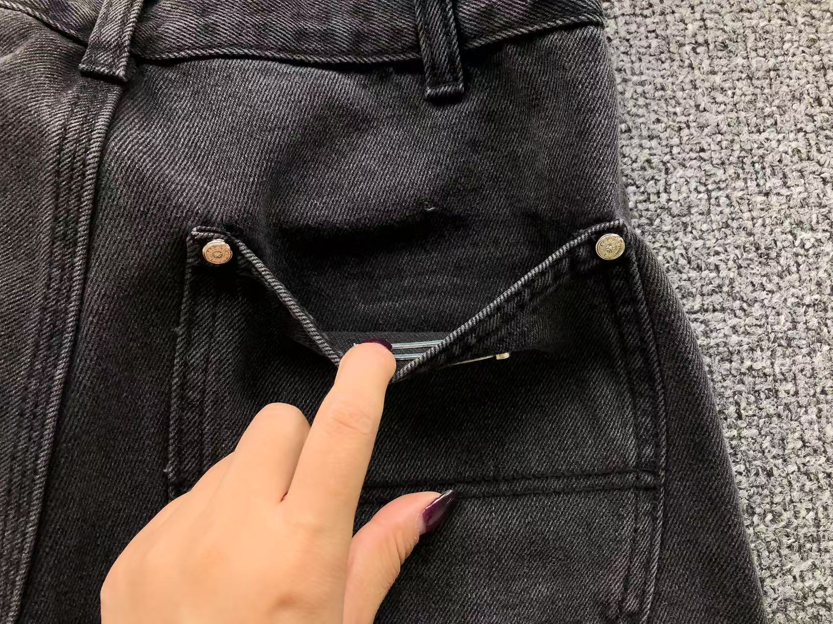 Orange Cross Patch Black Denim Jorts