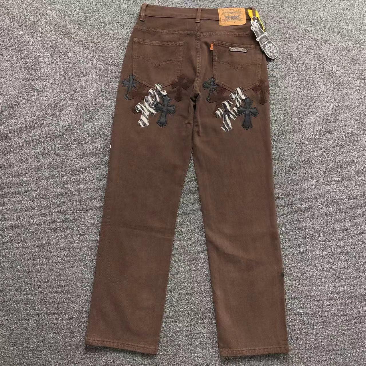 Black Brown & Zebra Cross Patch Brown Jeans™