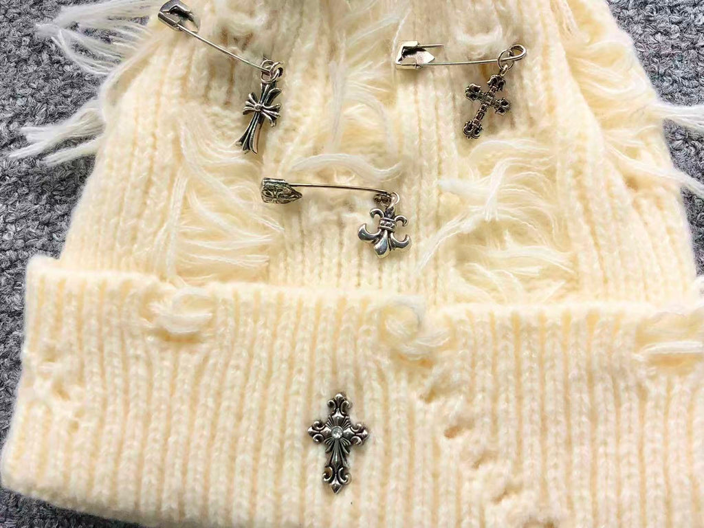 Safety Pin Torn Knit Beanie™