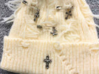 Safety Pin Torn Knit Beanie™