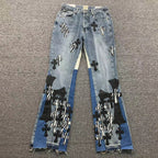 Black & Zebra Cross Patch Denim Jeans™