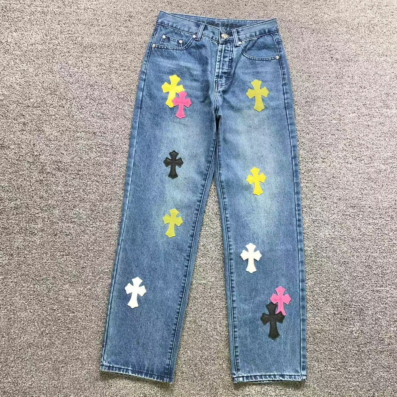 Multcolor Cross Patch Denim Jeans™