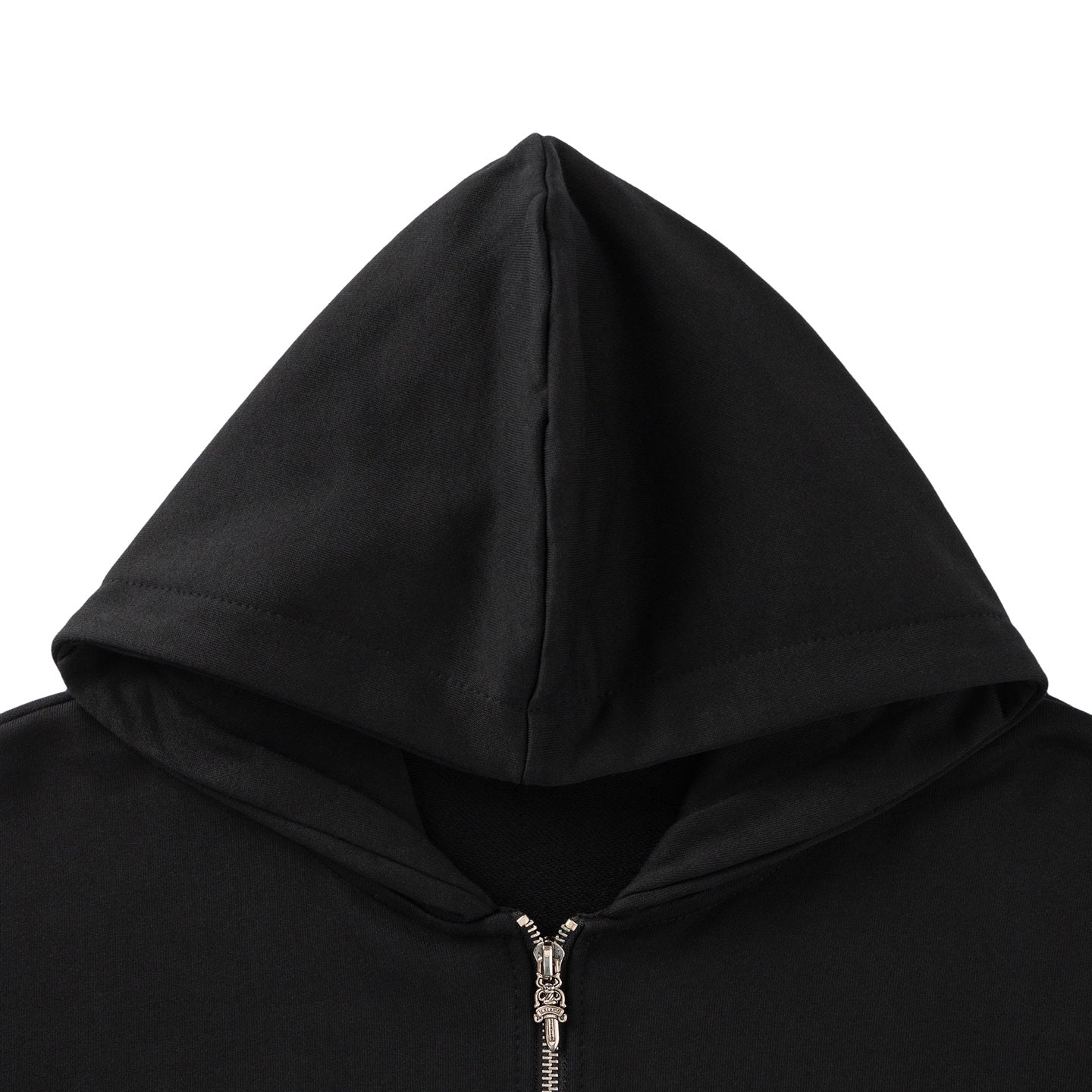 Leather Horse Shoe Logo Black Full Zip Hoodie™