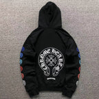 Multicolor Horseshoe Sleeve Black Hoodie™