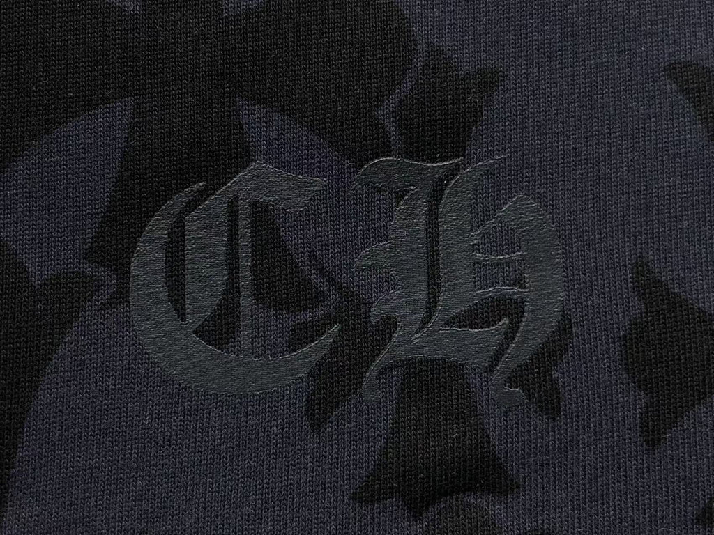 Cross Pattern Black Pocket T-Shirt™