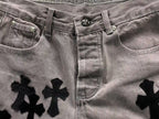 Black Cross Patch Grey Denim Jeans™