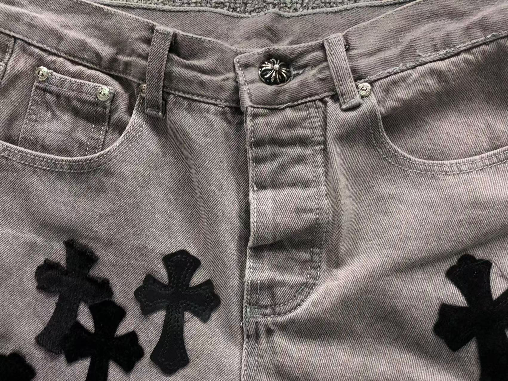 Black Cross Patch Grey Denim Jeans™