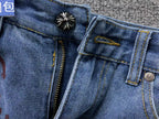 Black Leather Cross Patch Tommyboy Denim Jeans™