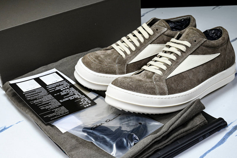 Vintage Low "Grey Dust Milk" Suede Sneakers