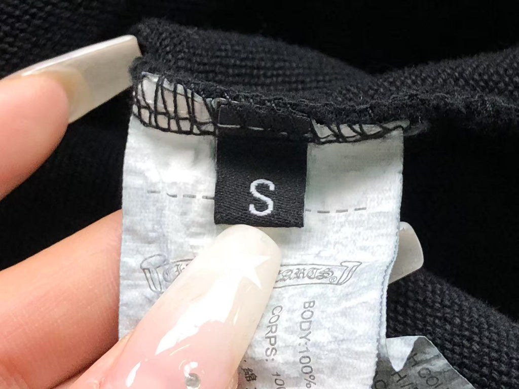 Washed Torn Embroidery Black Hoodie™