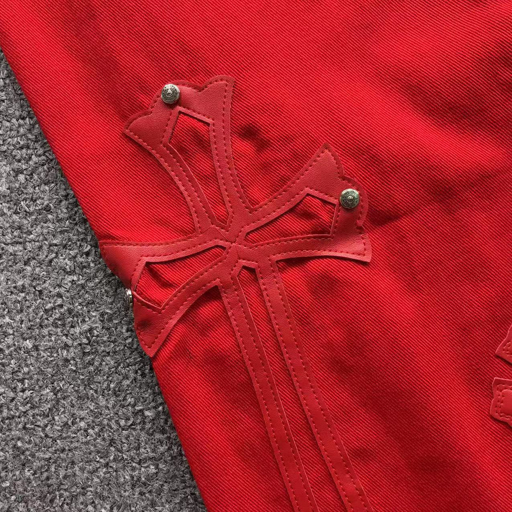 Cross Patch Red Denim Jeans™