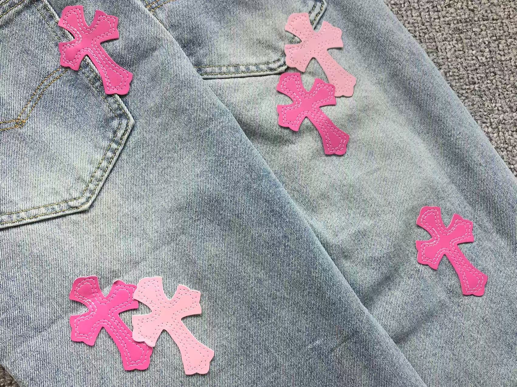 Pink Cross Patch Light Denim Jeans™