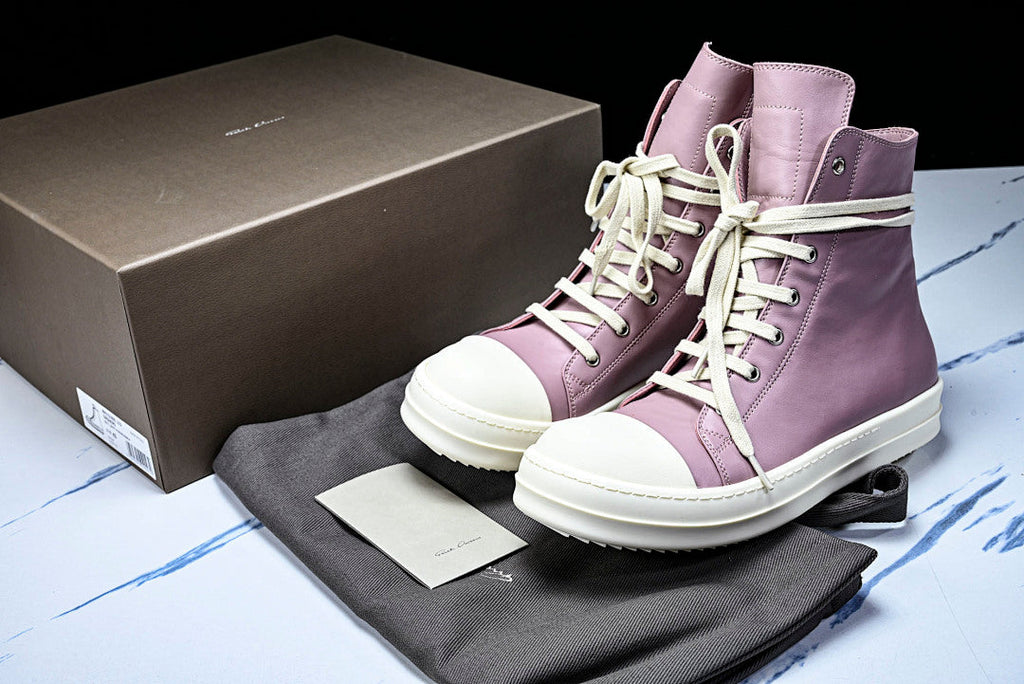 High Top Geobasket Dusty Pink Leather Shoes
