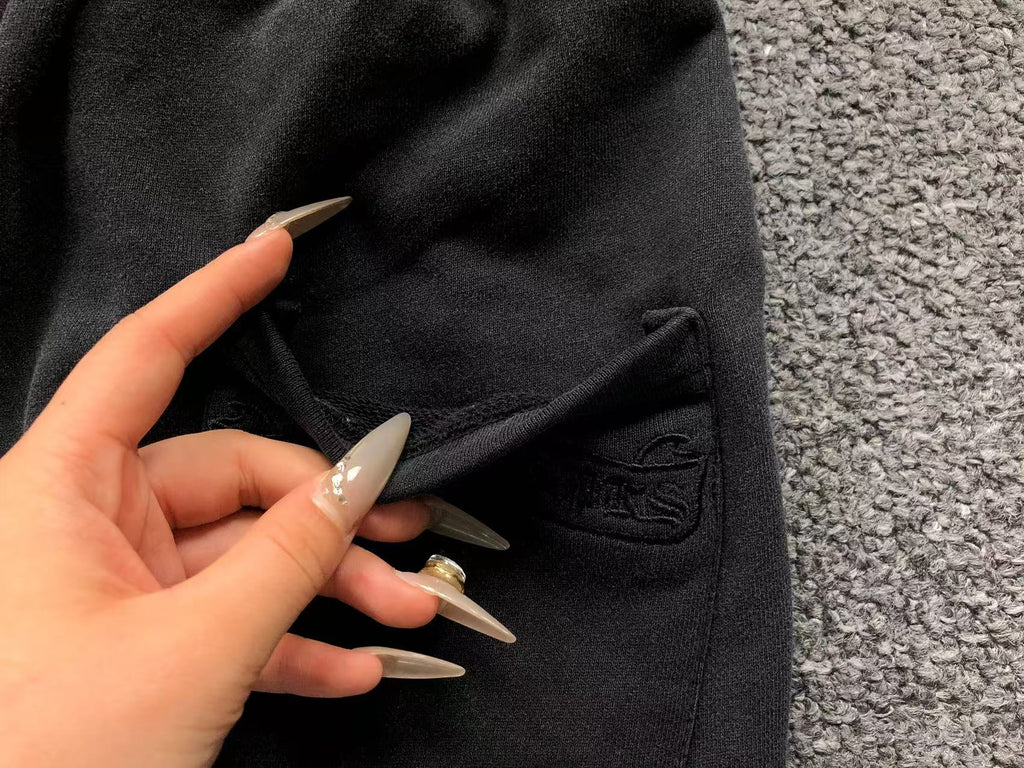 Torn Fabric Metallic Crosses Black Sweatshorts™