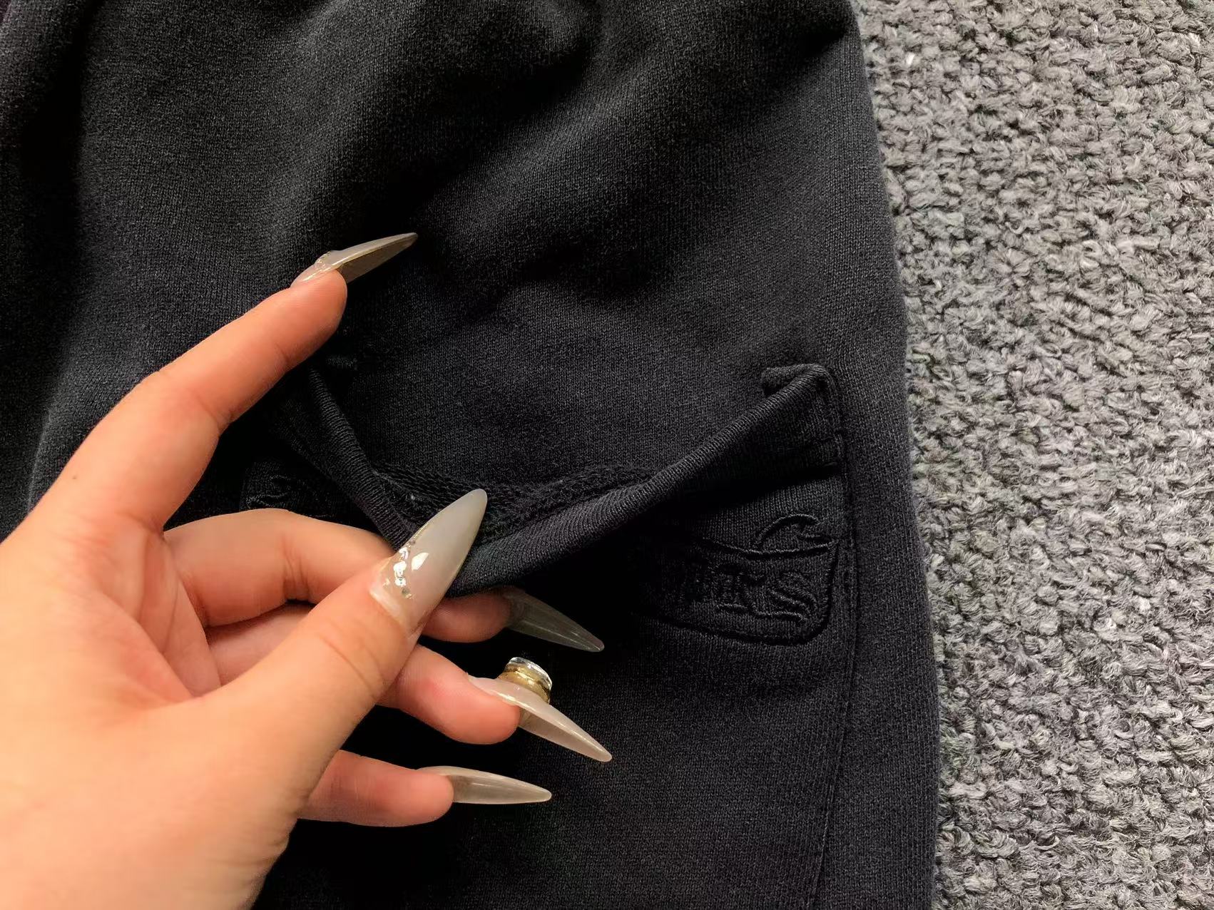 Torn Fabric Metallic Crosses Black Sweatshorts™