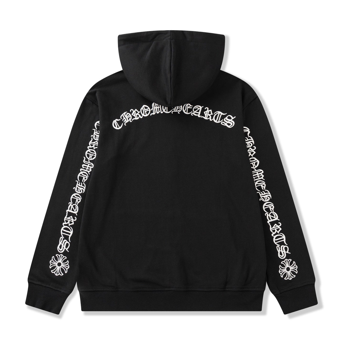 Typography Logo Black Full Zip Hoodie™