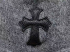 Black Leather Cross Knit Beanie™