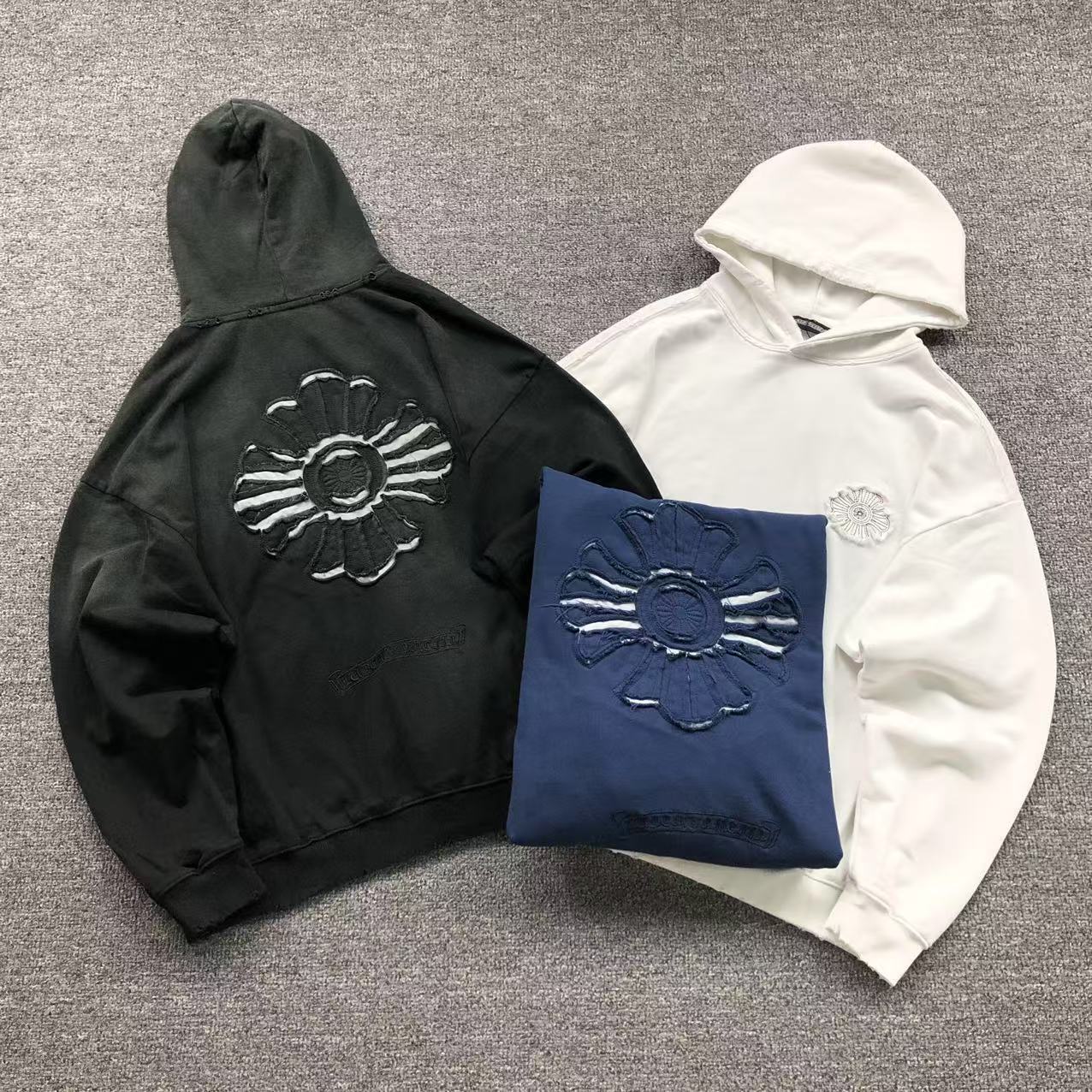 Embroidered Floral Cross Hoodie™